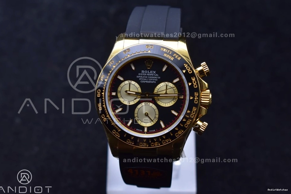 (Weighted) Oysterflex Sophisticated Edition Daytona on QF 126518 YG V6 Black Strap Best 807 Dial SH4131 1:1 1108